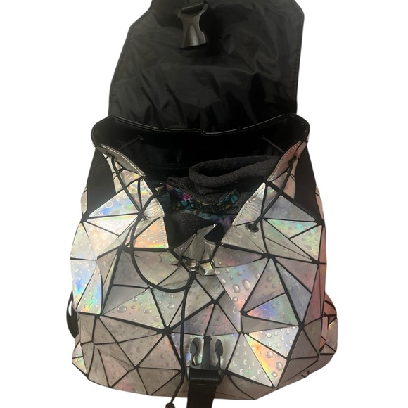 Iridescent Holographic Geometric Backpack. NWT - Picture 3 of 9